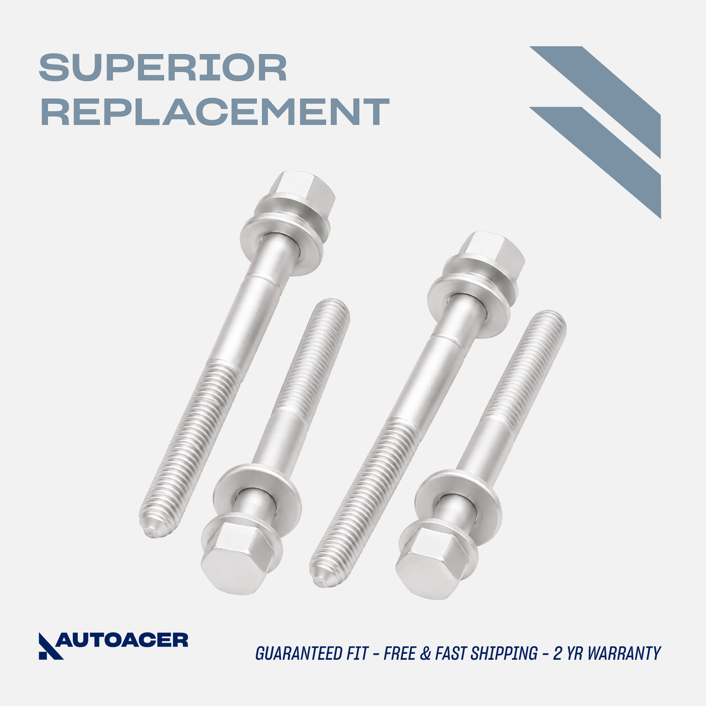 AUTOACER - 4p Set Subframe Mount Hex Bolts & Washers For BMW 33326760344 M14x1.5