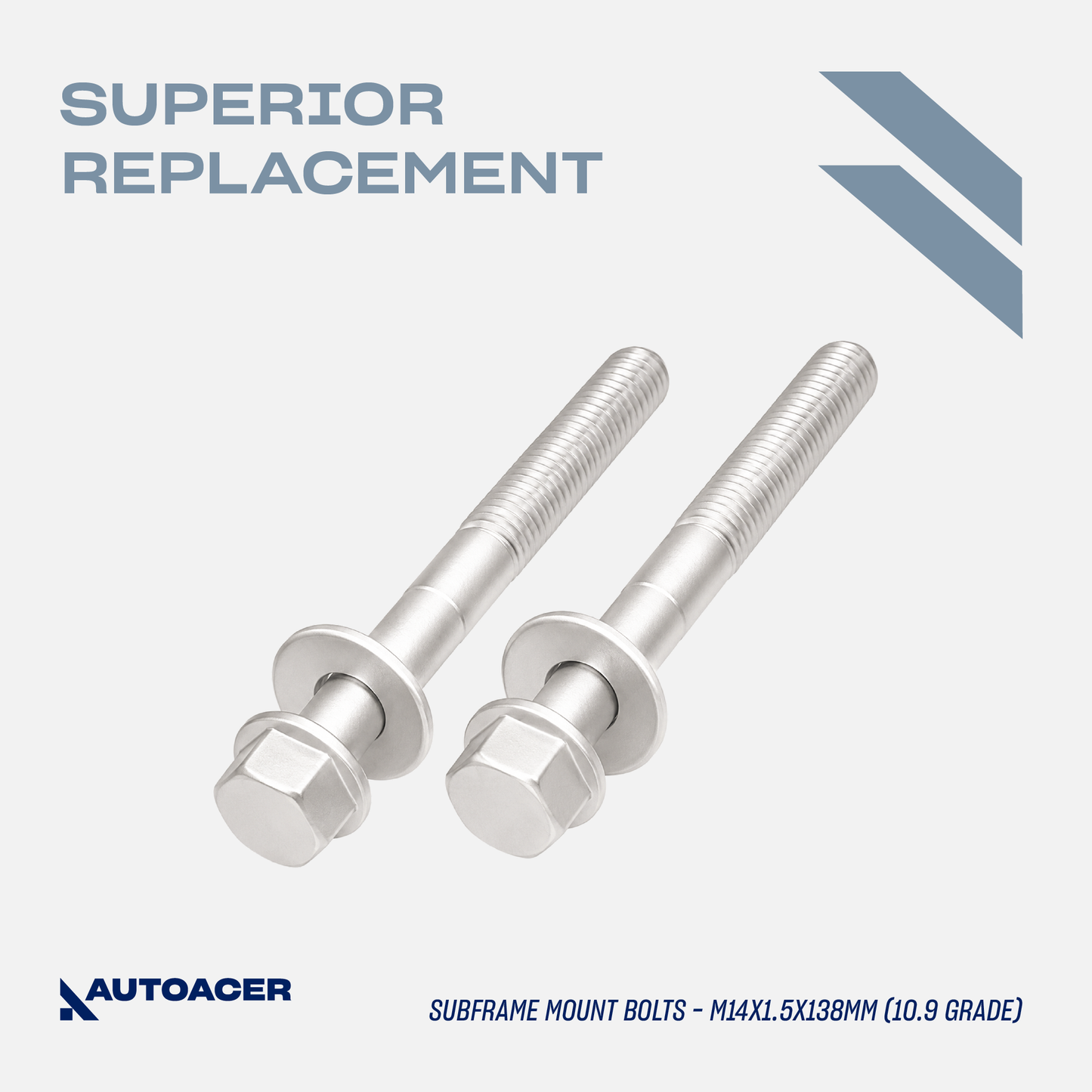 AUTOACER - 4p Set Subframe Mount Hex Bolts & Washers For BMW 33326760344 M14x1.5