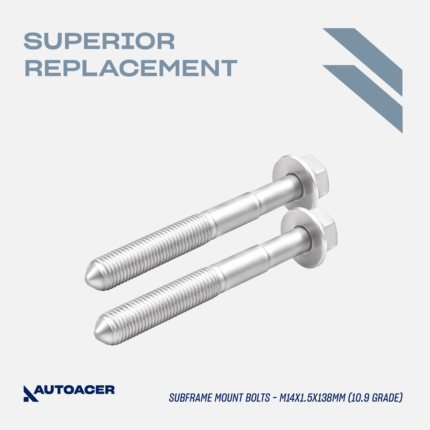 AUTOACER - 4p Set Subframe Mount Hex Bolts & Washers For BMW 33326760344 M14x1.5
