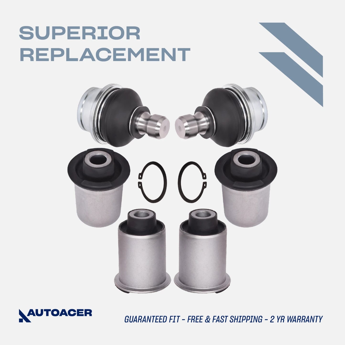 Rear Suspension Kit 6 Pcs - Rear Upper Control Arm Bushings & Ball Joints for Nissan Pathfinder R51 2005-2014 RWD/AWD Models