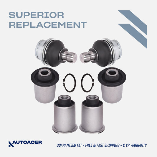 Rear Suspension Kit 6 Pcs - Rear Upper Control Arm Bushings & Ball Joints for Nissan Pathfinder R51 2005-2014 RWD/AWD Models