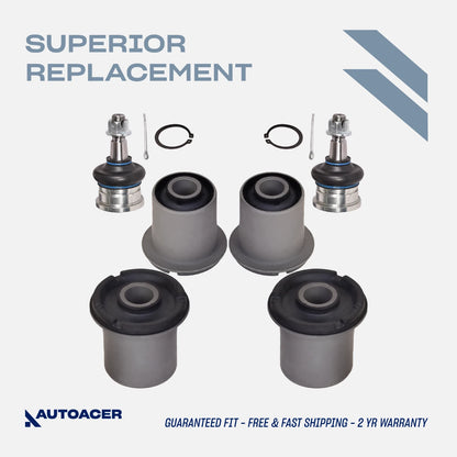 AUTOACER - 6p Front Upper Control Arm Bushings & Ball Joint Kit for Tacoma 95-04