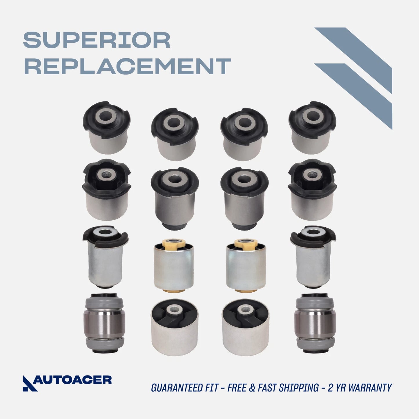 Front & Rear Suspension Kit 16 Pcs - Control Arm Bushings for Land Rover Range Rover Sport 2005-2013 All Models