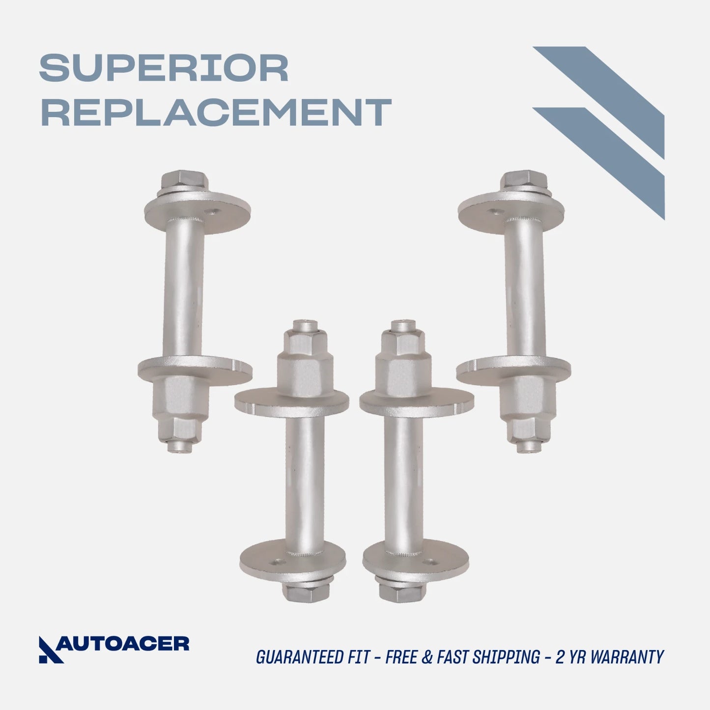Front Alignment Camber Bolt Kit 4 Pcs, 1 Set Each Side for Toyota Tacoma, Pre-Runner, Land Cruiser Prado, Hilux Surf / 4Runner, S-Runner, Base, FJ Cruiser, 2WD / 4WD Models