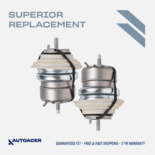 Front Engine Mount Kit 2 Piece - Front Engine Motor Mounts for Jaguar XJ Diesel 3.0L 2010 - 2019 & XF Diesel 2.7L, 3.0L 2008 - 2015