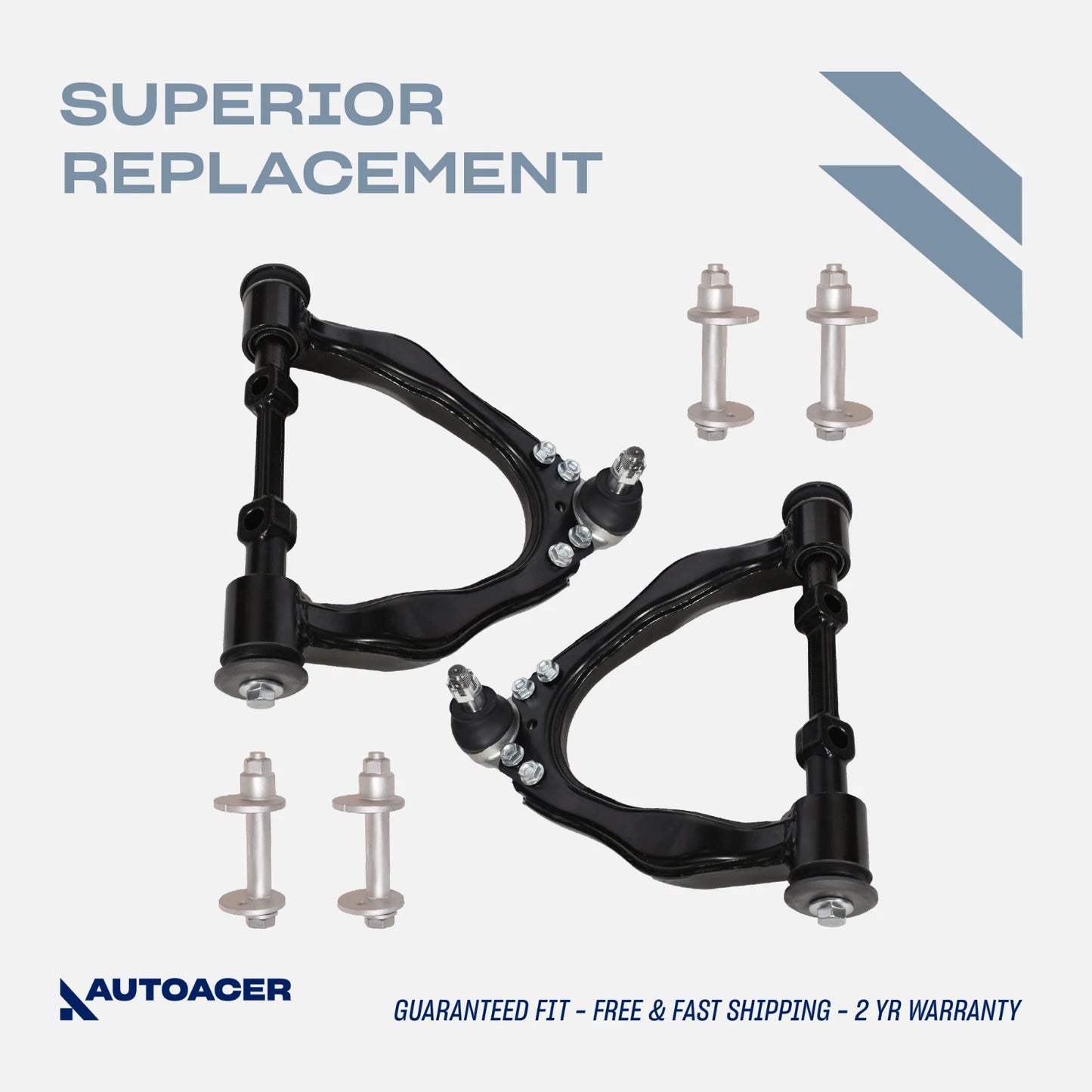 Control Arm Kit 4pcs - Front Upper Control Arms and Camber Bolts for Toyota Tacoma S-Runner 2001-2004, Tacoma Base 2001-2004, Tacoma DLX 2001-2003, Tacoma 1995-2000