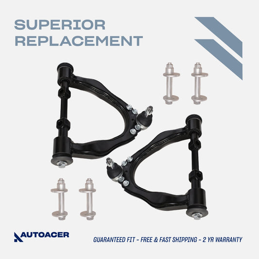 Control Arm Kit 4pcs - Front Upper Control Arms and Camber Bolts for Toyota Tacoma S-Runner 2001-2004, Tacoma Base 2001-2004, Tacoma DLX 2001-2003, Tacoma 1995-2000