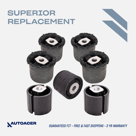 Rear Axle Subframe Control Arm Mounts/Bushing Kit 7 Pcs for BMW E53 X5 2000-2006, X6 E71, E72 2008-2014