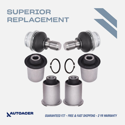 Rear Suspension Kit 6 Pcs - Rear Lower Control Arm Bushings & Ball Joint Kit for Nissan Pathfinder R51 R51 2.5 YD2 dCi 2005-2010, R51 3.0 V9X Turbo dCi 2005-2014