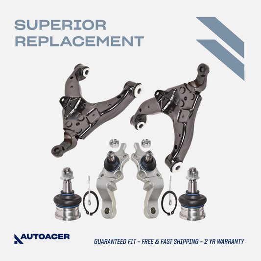 Front Suspension Kit 6 Piece - Front Control Arms & Ball Joint Kit for TOYOTA TACOMA 4WD 1995-2004, PRE-RUNNER 2WD 1998-2004
