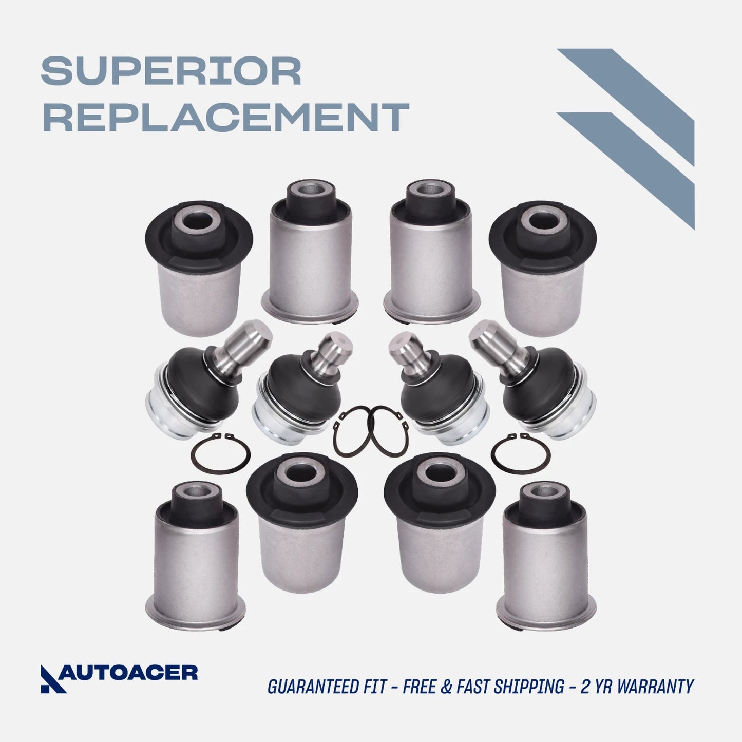 Rear Suspension Kit 12 Pcs - Rear Upper Lower Control Arm Bushings & Ball Joints for Nissan Pathfinder R51 2005-2014 