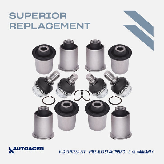 Rear Suspension Kit 12 Pcs - Rear Upper Lower Control Arm Bushings & Ball Joints for Nissan Pathfinder R51 2005-2014 