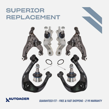 Front Suspension Kit 8 Pcs - Front Upper & Lower Control Arms & Ball Joints for TOYOTA TACOMA 4WD Models 1995-2004, PRE-RUNNER 2WD Models 1998-2004