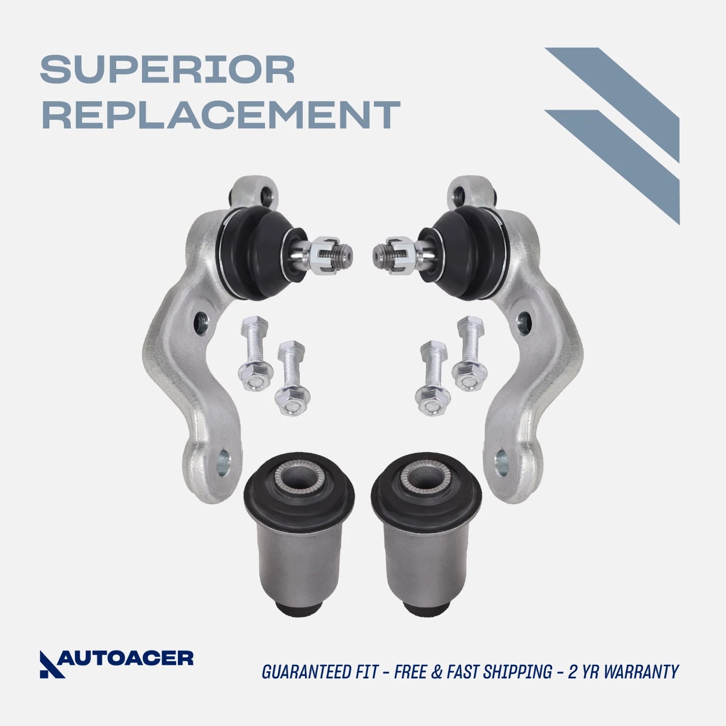 Front Suspension Kit 4 Piece - Front Lower Control Arm Bushes & Ball Joints for Toyota Tacoma S-Runner 2001-2004, Tacoma Base 2001-2004, DLX 2001-2003, RWD 1995-2000 RWD / 2WD Models