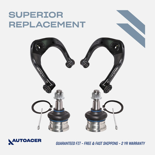 Front Suspension Kit 4 Pcs - Front Upper Control Arms & Ball Joints for TACOMA 1995-2004 4WD, HILUX 2005-2012 4WD, 4RUNNER 1995-2002 4WD/2WD, PRE-RUNNER 1995-2004 2WD
