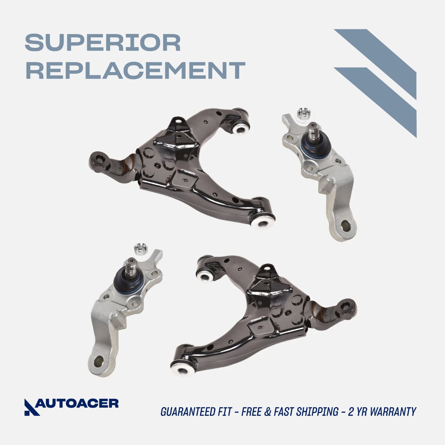 Front Lower Suspension Kit 4 Pcs - Control Arms & Ball Joints for Toyota Tacoma 4WD 1995-2004, Pre-Runner 1998-2004 2WD