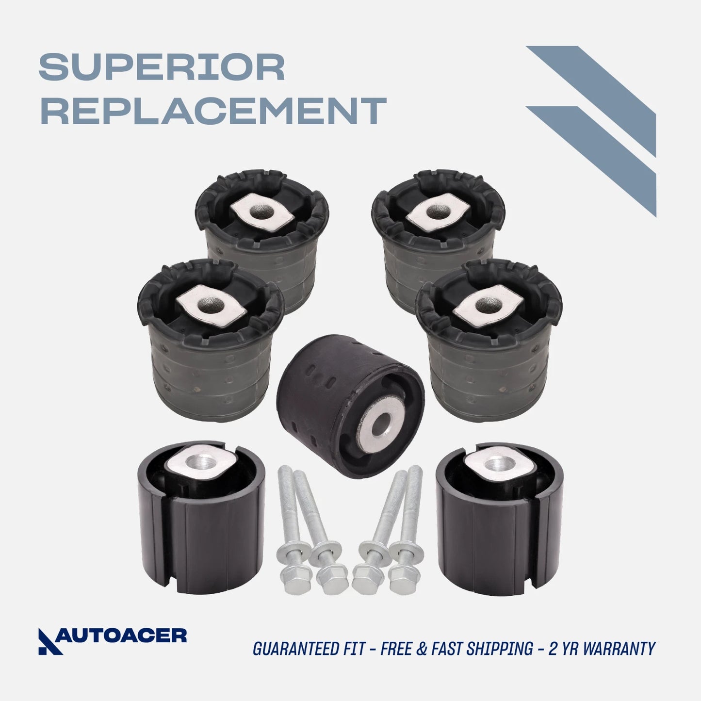 Rear Subframe Bushing Kit 11 Pcs - Rear Axle Subframe Mounts Bushes, Hex Bolts for BMW X5 (E53) 2000-2006, X6 (E71, E72) 2008-2014